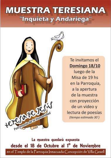 Santa Teresa de Jesús: Muestra «Inquieta y Andariega» – Parroquia  Inmaculada Concepción de Villa Gesell